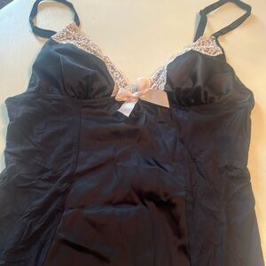 VS Black slip with light pink lace details. Size L